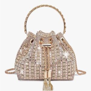 Elegant Gold Rhinestone Evening Bag